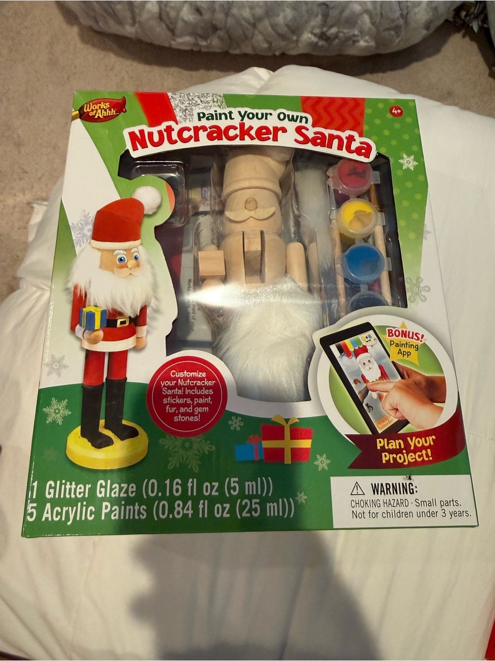 Paint Your Own Nutcracker Santa - Red & White